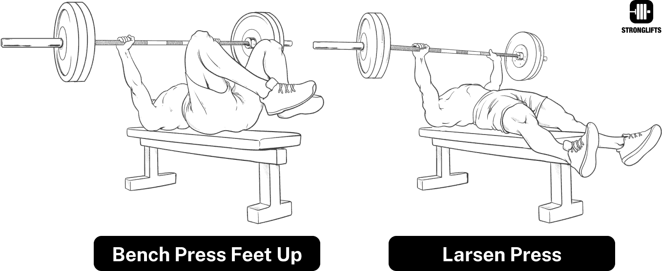 Bench Press Feet up vs Larsen Press