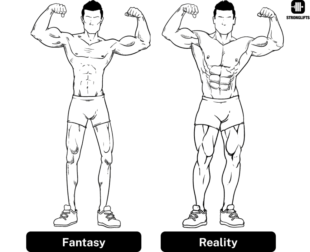 Big arms with skinny body fantasy.