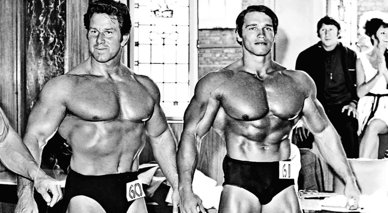 Reg Park and Arnold Schwarzenegger