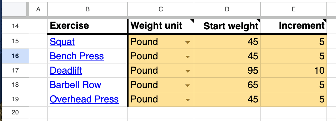 Select weight unit